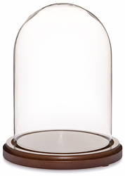 Glass dome with black base 5 1/2" x 8" (wood colored base shown)