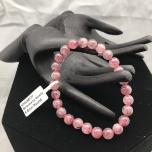 quartz strawberry bead mineral bracelet