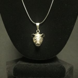 sterling silver pig pendant