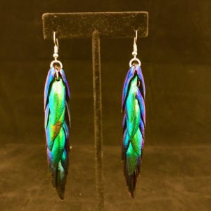 real jewel beetle earrings