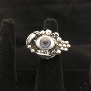 Sterling glass eye ring