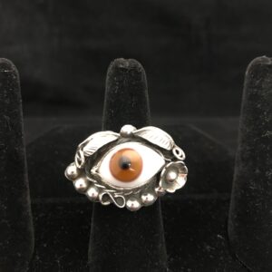 Sterling glass eye ring