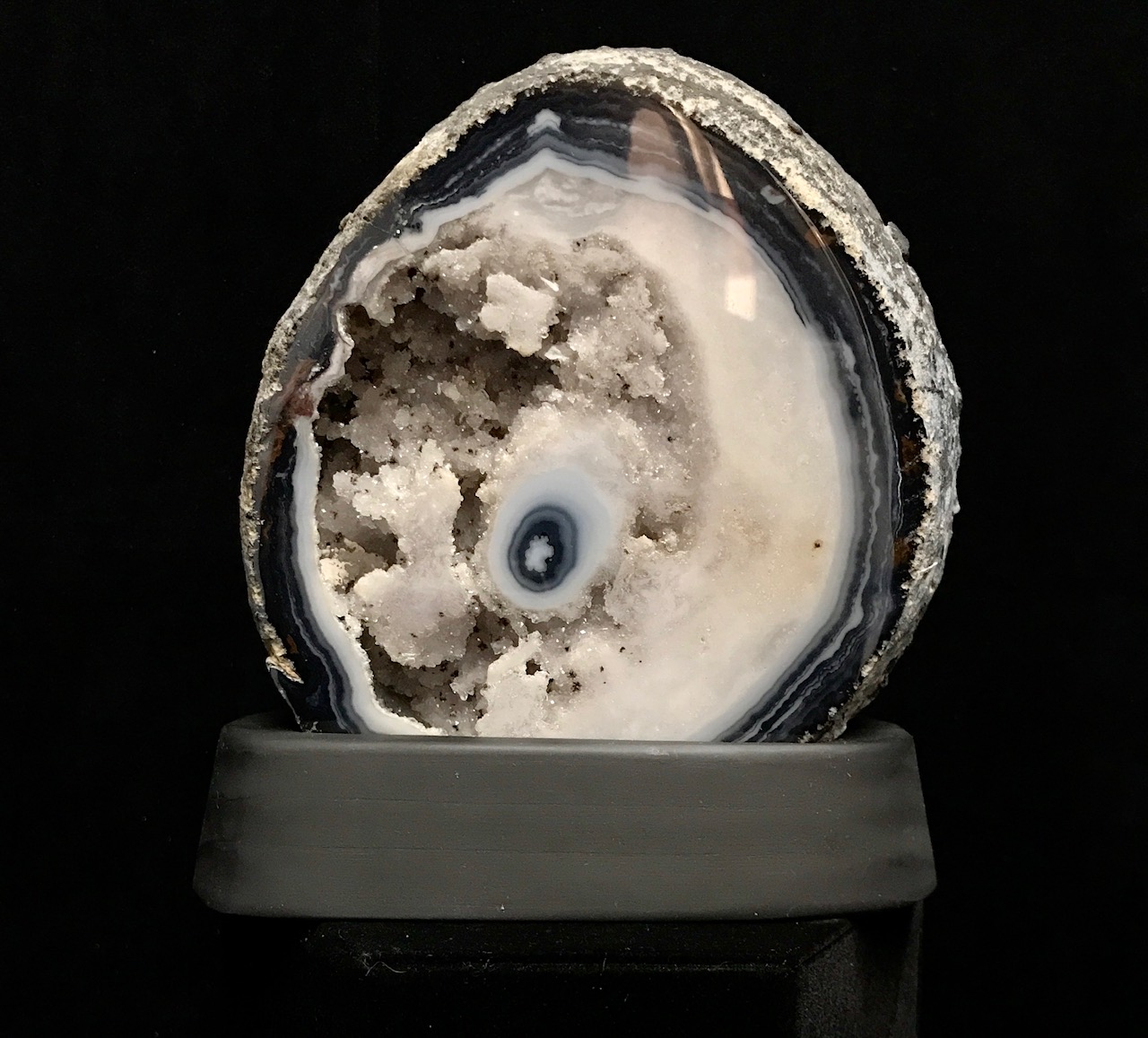 Elegant Brazilian agate geode with druzy, available at natur