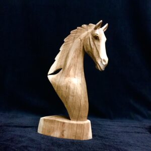 suar wood carved horse