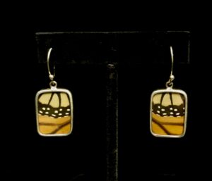 Real monarch wing earrings