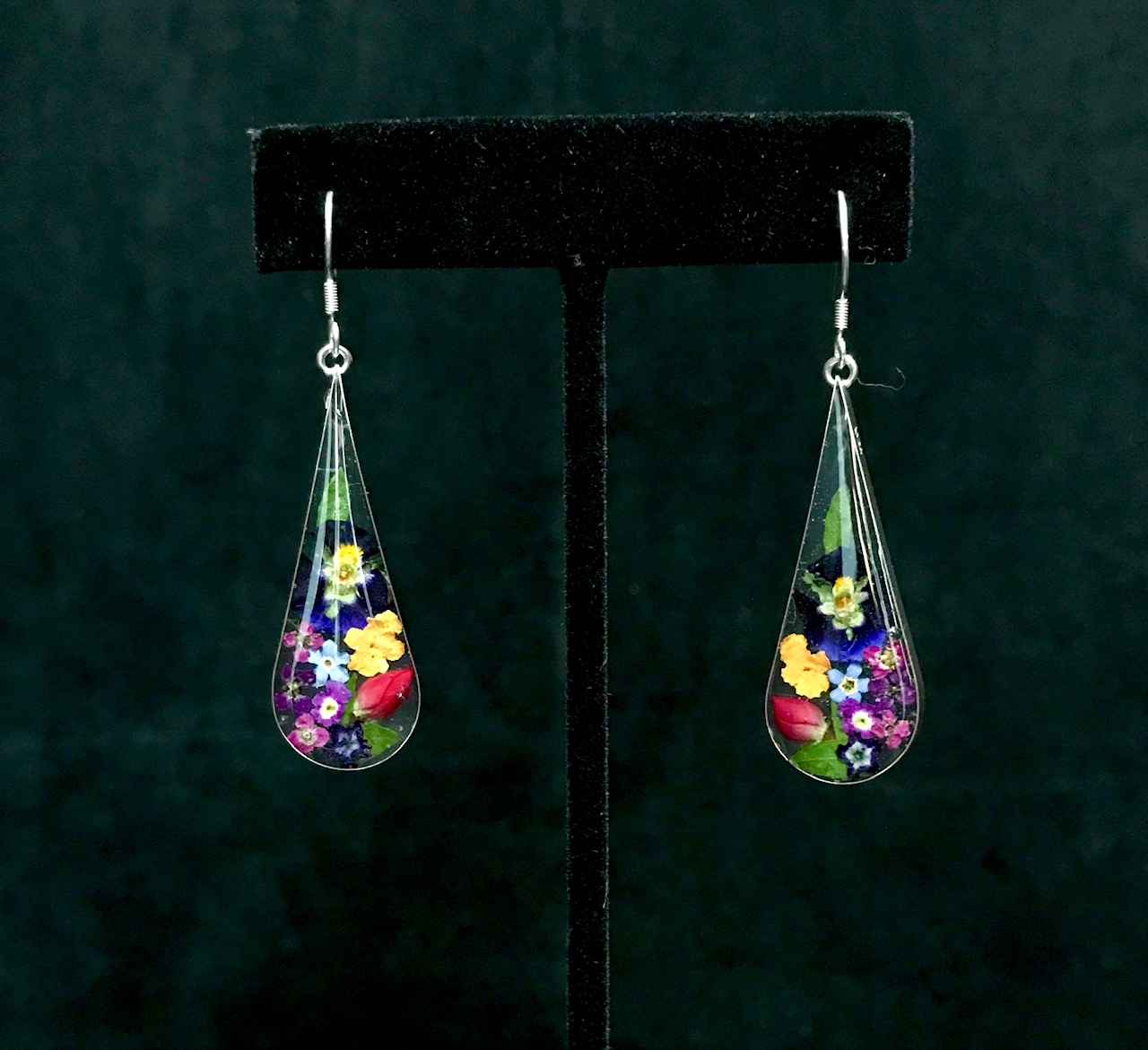 EARRINGS, FLOWER EARRINGS, Dried Flower Earrings, Resin Earrings