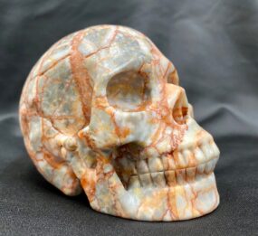 Red network jasper skull