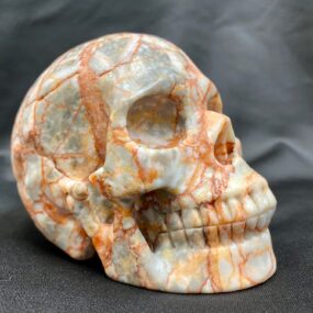 Red network jasper skull