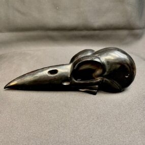 hand carved jet raven