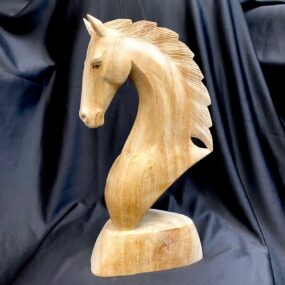 hand carved wooden horse