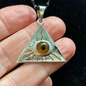 sterling glass eye necklace