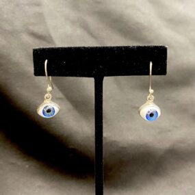 blue glass eye earrings