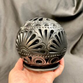 Oaxacan black clay luminaria