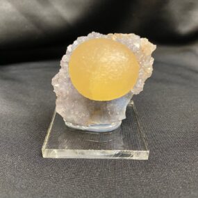 mounted fluorite sphere specimen