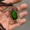 Green rose chafer beetle necklace